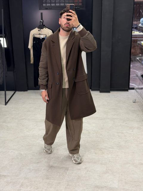 Cappotto Over Telamira Marrone