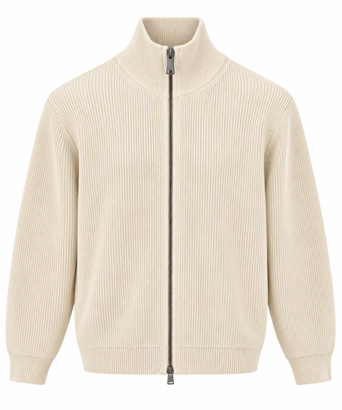 Maglione Ribbed Full Zip Gianni Lupo