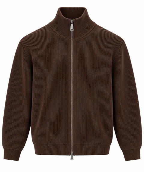 Maglione Ribbed Full Zip Gianni Lupo